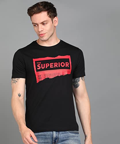 Image of Urbano Fashion Men's Graphic Printed Round Neck Half Sleeve Slim Fit Cotton T-Shirt
