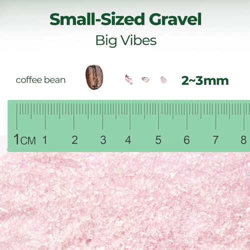 Image of T4U Tumbled Chips Stones Crushed Crystal Quartz 1 LB, Irregular Shaped Gravel Pebble Healing Stone, DIY Smoothed Rocks for Potted Plant,Resin Art,Vase Fillers Aquarium Gravel Rocks (Light Rose)