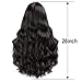 N&T Nicole and Tulip N&T Long Wavy Wig With Air Bangs Synthetic Hair Wigs for Women Natural Looking Heat Resistant Natural Black Color 26 inches