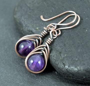 Miniatura 4 de Zenkeeper 108 cuentas de amatista para fabricación de joyas de 0.315 pulgadas (0.315 in) piedras preciosas de amatista sueltas