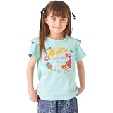 [ever closet] Tシャツ キッズ 子供 女の子 半袖 綿100％ [ ダスティミント 130 ] 肩フリル フェミニン トップス 春服 夏服 通園 通学 普段着 子供服 キッズ服 エバークローゼット