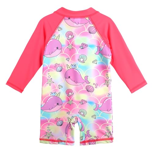 Image of XFGIRLS Baby /Toddler Girls Swimsuit Long Sleeve One-Piece Bathing Suit Rash Guard