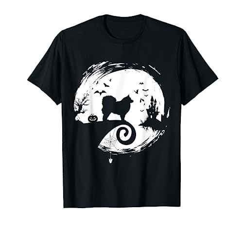 Finnish Lapphund Halloween Costume Moon Silhouette Creepy T-Shirt