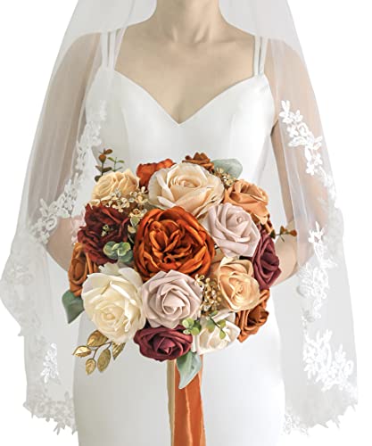 Lookein 10 Inch Wedding Bouquet for Bride Artificial Flowers Birdal