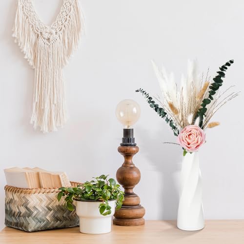 Janinka 10 Set Dried Pampas Grass Centerpiece for Wedding 10 Composite Plastic Flower Vases 10 Artificial Roses 80 Dried Pampas Grass for Baby Shower Rustic Bridal Shower Farmhouse Home Decoration by Janinka - Image 5