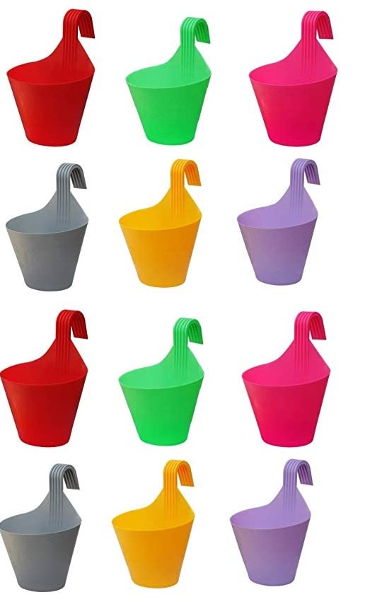 MEHANS Beautiful Railing Mount Flower Pots Ceiling Hanging Planter Set Pack of 12 (B0C6TJ2SHF) Amazon Price History, Amazon Price Tracker