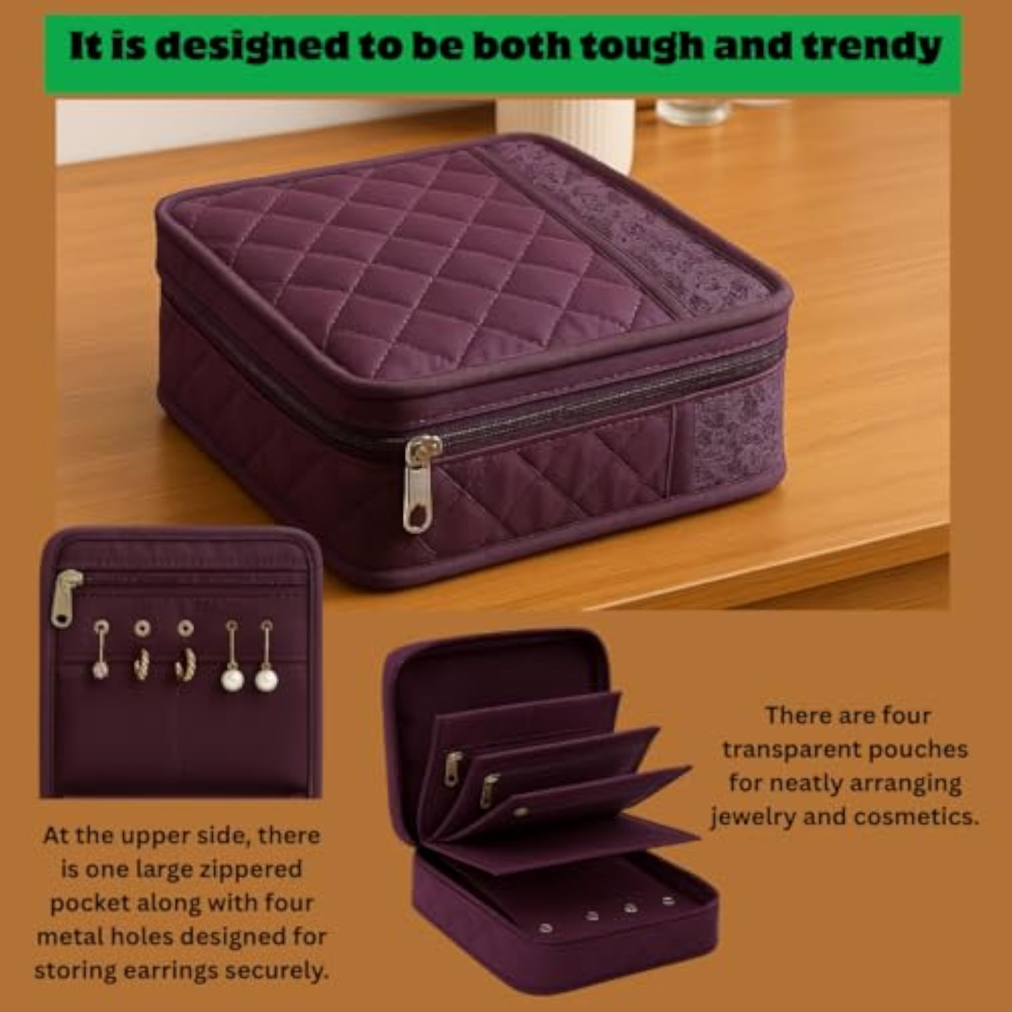 Portable Travel Jewellery Storage Organizer Book & Pouch