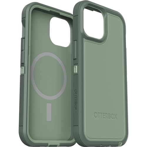Coque Defender XT iPhone 15 OtterBox antichoc MagSafe cordon robuste vert
