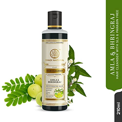 Khadi Natural Amla & Bhringraj Shampoo/Cleanser for Controlling Dandruff & Hair fall | Shampoo for Reducing Scalp Irritation | Paraben &... - Image 6