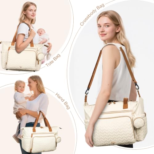 Miniatura 2 de Tonyeee Bolsa De Pañales, Bolsos Bandolera Bolsas De Pañales Grandes Impermeables, Bolsa De Hospital Para Partos, Bolsa Para Bebé Con Estuche Para Chupete, Bolsa De Viaje Para Pañales Con Cambiador