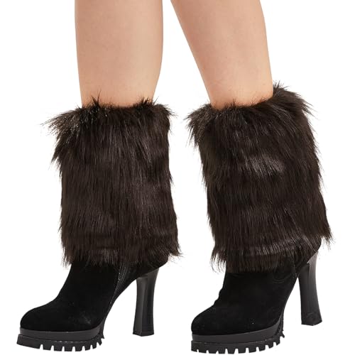 Image of Nanxson Womens Fur Leg Warmer Winter Short Boot Cuffs Covers Sleeves TTW0071