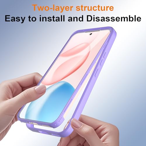 Coque Honor 400 5G haut de gamme violette robuste et transparente - 2