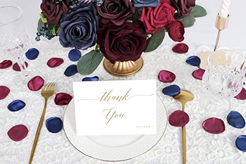 Fleurs de mariage artificielles combo bordeaux et bleu marine pour bouquets DIY - 6