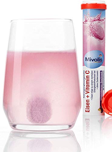 Mivolis Iron + Vitamin C Effervescent Tablets - Dietary Supplements 1 Pack X 20 Pcs | Germany #TOP3