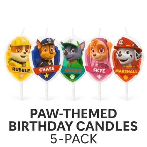 Image of Wanna Party Paw Theme Birthday Decorations-Marshall Chase Cute Cartoon Theme Candles Set for Kids Happy Birthday Cake Decoration, Celebration & Cup Cake Decoration