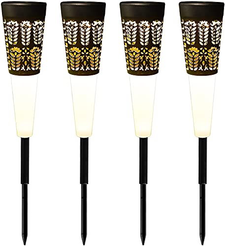 ENTOVE Halloween Decoration Lights, Spiderweb Solar Pathway Lights, Solar Garden Lights Outdoor Waterproof, Solar Powered LED Landscape Lighting for Lawn, Patio, Yard, Walkway, Warm White [4Pack]