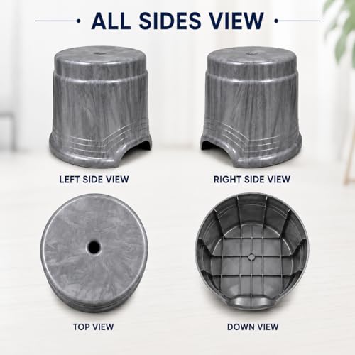 Image of PulGos Plastic Anti-Slip Bathroom Stool for Bathing|Comfortable Indoor & Outdoor Machiya for Sitting|Durable Adults Bath Stool & Patla Chair for Home|Grey