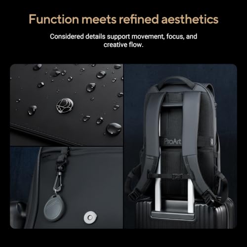 Image of ASUS ProArt Backpack (PP2600) Professional Laptop Backpack, Water-Repellent & Scratch-Resistant Design, Multiple Storage Compartments, Lightweight Durable Construction, Travel & Work Ready, Black