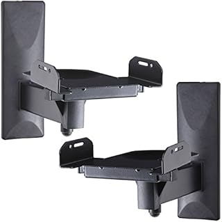 VideoSecu One Pair of Side Clamping Bookshelf Speaker Mounting Bracket with Swivel and Tilt for Large Surrounding Sound Speakers MS56B 3LH