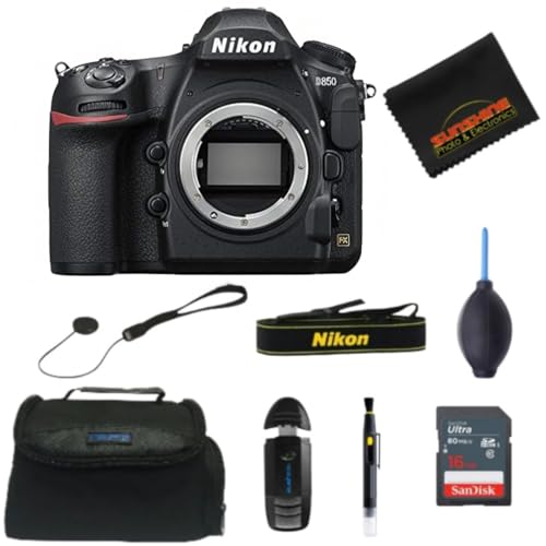 Nikon D850 FX-Format Digital SLR Camera Body (Renewed) (Camera Body + Sunshine Basic Accessories Bundle)