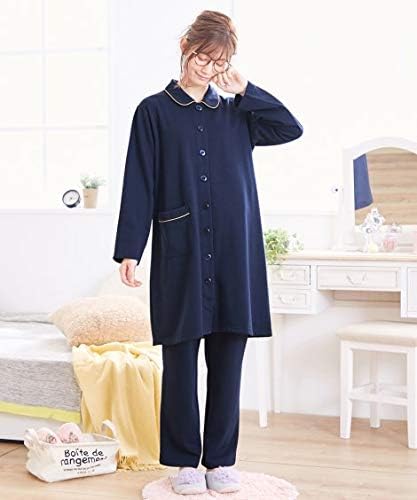 Amazon Co Jp Nissen ニッセン 授乳服 産前 産後 犬印本舗 あったか裏起毛 マタニティ前開きパジャマ ネイビー マタニティll 服 ファッション小物