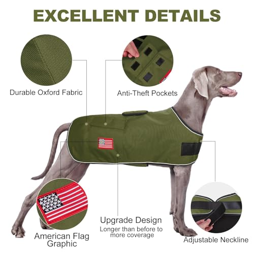Image of BEAUTYZOO Dog Winter Coat for Giant Large Dogs, Waterproof Canvas Jackets