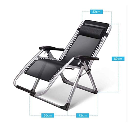 Chaise longue inclinable pliable Zero Gravity noire pour extérieur