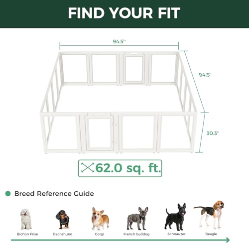 Image of FXW AuraSpace Acrylic Indoor Dog Playpen for Small and Medium Dogs, 30 Inch, 16 Panels, White