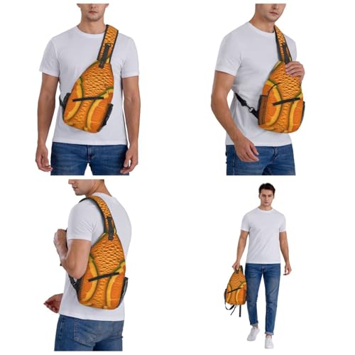 Pequeña mochila tipo bandolera naranja para senderismo miniatura 7