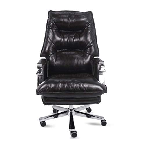 QUSYZD Silla de computadora Silla de Oficina Silla de Escritorio giratoria de Cuero Silla ergonómica Acolchada reclinable Silla ejecutiva Ajustable en Altura Silla de,