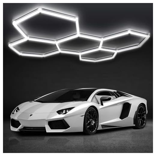 DIKHEE Garagenlampe LED 5-Hex 192W 6500K Verformbare LED Werkstatt Deckenleuchte DlY Sechseck Garage Licht für Garage, Werkstatt, Lager, keller, Fitnessstudio