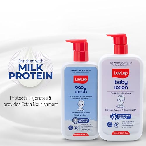 Image of LuvLap Baby Wash 600 ml + Baby Lotion 700 ml Combo Set
