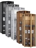 Inkl. LED-Beleuchtung VCM Vitrine Eckvitrine Glasvitrine Standvitrine Glasschrank Sammelvitrine Glas 175 x 57 x 57 cm Silber \