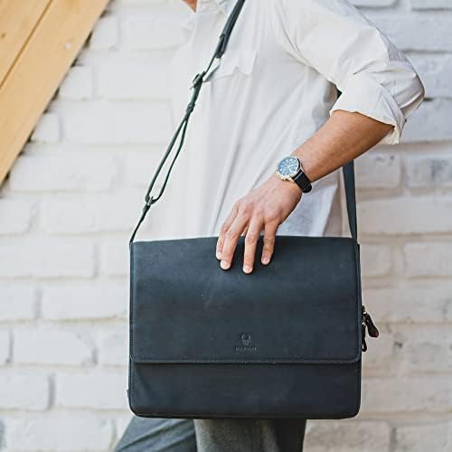 DONBOLSO® New York Messenger Bag skórzana torba na ramię na laptopa I aktówka do notebooka I torba dla kobiet i mężczyzn