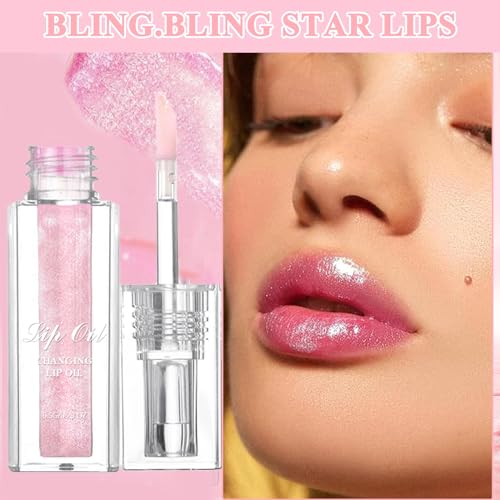 Katslyn Colour Changing Lip Oil 2 Pcs Magic Colour Changing Lip Oil,Magic Temperature Color Change Moisturizing Lip Gloss,Plumping Shimmer Lipstick,Long Lasting Moisturizing Non-sticky Fresh Texture - Image 6