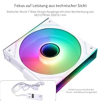 Thermalright TL-M12QW-S X3 Wireless Splicing Case Fan-120mm Quiet,Infinity Mirror ARGB Lichteffekte,Neues Power Chip Modul vereinfacht die Verkabelung,3-Packs Bausteinventilator – Ansicht 3