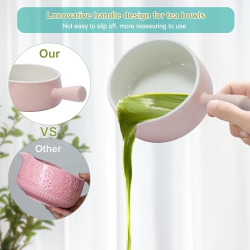 Dycoony Matcha whisk set, Matcha bowl with handle, 8-piece matcha set, bowl,matcha bamboo mixer, teaspoon, spoon, sieve, mixer holder,measuring cup,scoop stand, gift for matcha starter kit — view 2
