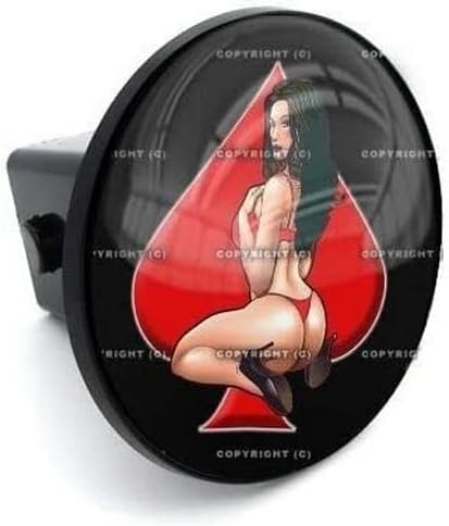 2" Tow Hitch Receiver Plug Cover Insert for SUV & Truck US - Spade Girl RED Style-9856-6835