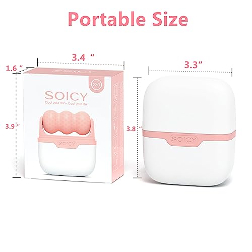 Myld Ice Roller For Face And Eyes, Facial Skin Care Tools With 2 In 1 Roller And Carry Case, Massager Roller For Beauty Treatment, Reduce Puffiness And Relieve Pain, Idea For Women Gift (Pink) #TOP1