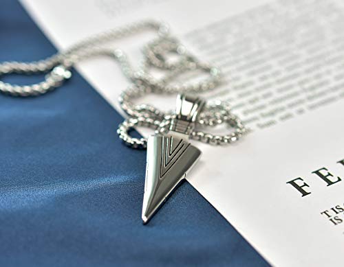 Image of Necklace for Men Stainless Steel Necklace for Women Triangle Necklace Arrowhead Pendant Necklace Charm Pendant with Chain Link Classic Fashion Jewelry for Boys Teens and Girls Unisex