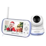 DBPOWER Digital Sound Activated Video Record Baby Monitor with 4.3-Inch Color LCD Screen, Remote Camera Pan-Tilt-Zoom, Lullaby, Night Vision, Two Way Audio and Recording, Compatible Mount Shelf