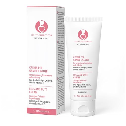 DERMOMAMMA Crema per Gambe e Glutei con azione Tonificante e Rimodellante contro gli Inestetismi della Cellulite, Vegan e Green Formula, Indicata in Gravidanza e Allattamento 200ml