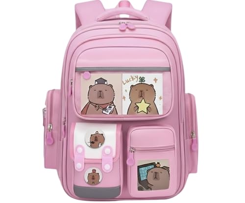 Image of Girls School Backpack Cute Pink Pastel Gradient Bag with Multiple Compartments Lightweight Durable Bookbag for Kids Students (purple bag)
