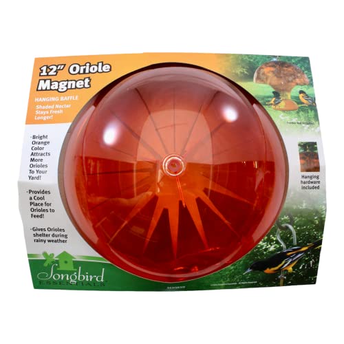 Songbird Essentials Oriole Magnet 12 Inch Baffle Dome Cover Protects Nectar And Attracts Orioles To Bird Feeders #TOP2