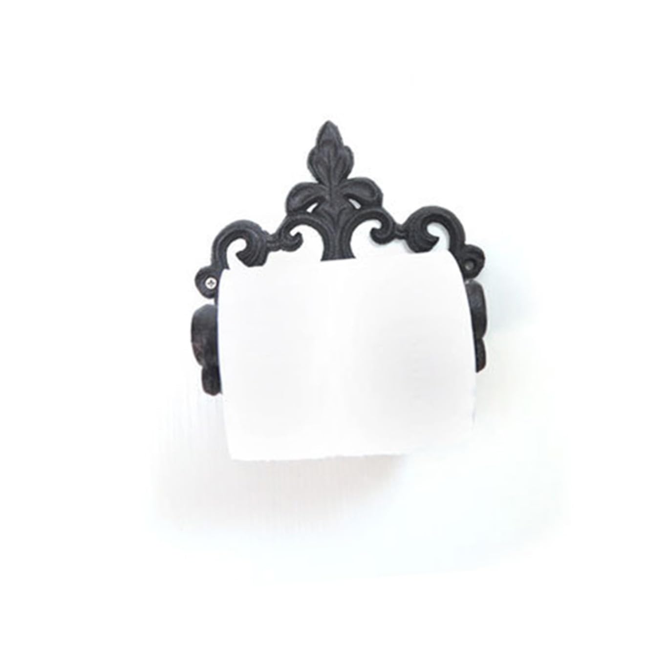 BESTonZON Porte-Papier Toilette Mural en Métal Noir Style Américain Rétro, Étagère de Rangement Gain de Place pour Salle de Bain et Cabines