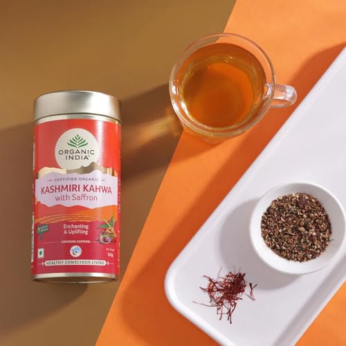 Image of Organic India Kashmiri Kahwa with Saffron 100 gm Tin (Pack of 3)