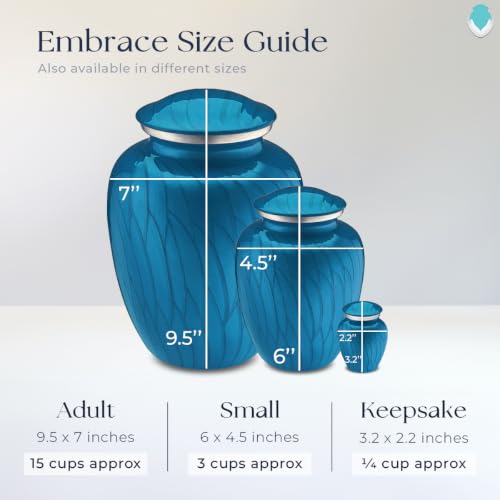 Image of Geturns Embrace Adult Custom Butterfly Cremation Urns for Human Ashes I Pearl Racing Blue Large Funeral Urn for Female and Male I 200 lbs (Pearl Racing Blue)