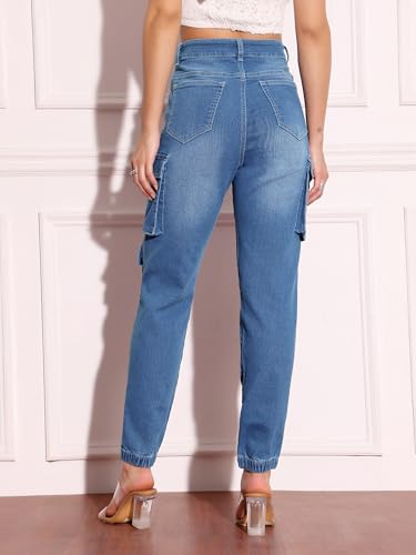 Image of Miss Chase Women's Skinny High Rise Cropped Fringed Hemline Detailing Stretchable Denim Jeans