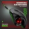 Mouse Trackball sem Fio com Botão de Rolagem, Ergonômico, Preto com Trackball Vermelho #5