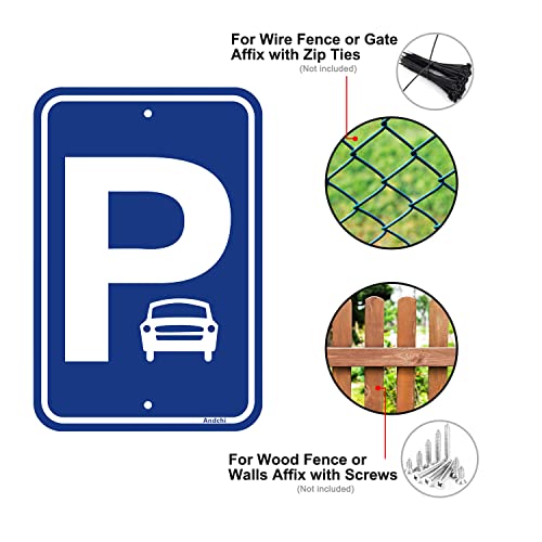 Andchi 2 cartelli di parcheggio in metallo per